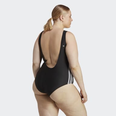 Women Originals Black Adicolor 3-Stripes Swimsuit (Plus Size)
