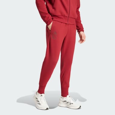 Adidas red joggers mens online
