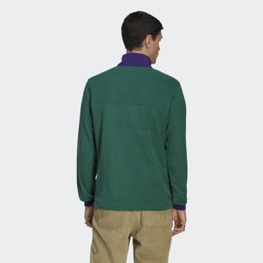 Men Originals Green Wander Hour Quarter-Snap Polar Fleece Jacket