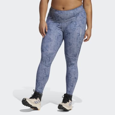 Terrex Multi Allover Print Tights (store størrelser) Lilla