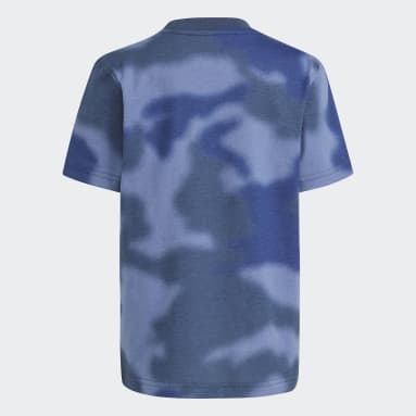 Allover Print Camo T-skjorte Blå
