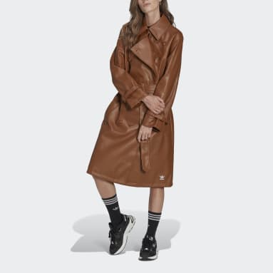 Women Lifestyle Brown Centre Stage Faux Leather Trench Coat
