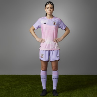 Camisola Alternativa Oficial 23 da Seleção Feminina do Japão Roxo Mulher Futebol