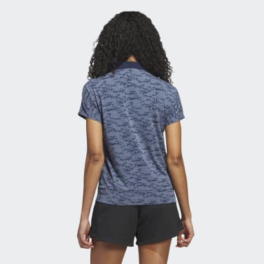 Women Golf Blue Go-To Printed Golf Polo Shirt