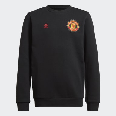 Kids Originals Black Manchester United Essentials Trefoil Sweatshirt