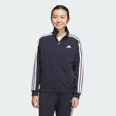 3-스트라이프 루즈 핏 더블니트 트랙탑