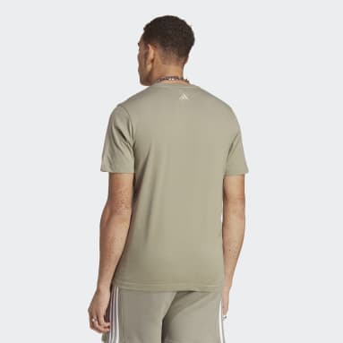 Men Sportswear Green Essentials Single Jersey Linear Embroidered Logo Tee