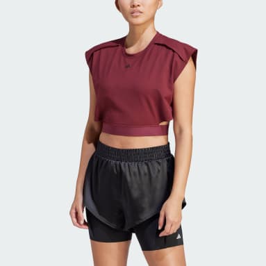 Top Power AEROREADY Crop Sleeveless Bordeaux Donna Fitness & Training