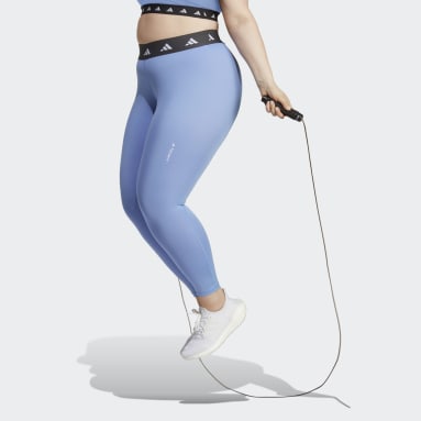 Women Gym & Training Blue Techfit 7/8 Leggings (Plus Size)