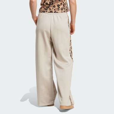 Animal Print 3-Stripes Open Hem Pants