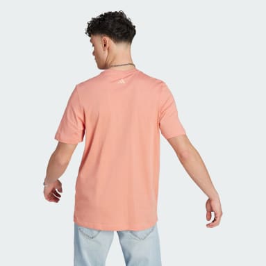 Camiseta Essentials Logo Lineal Bordado Tejido Jersey Rojo Hombre Sportswear