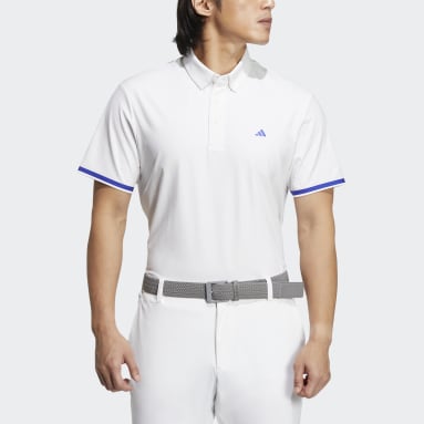 남성 Golf White 스테이트먼트 펀칭 폴로 셔츠