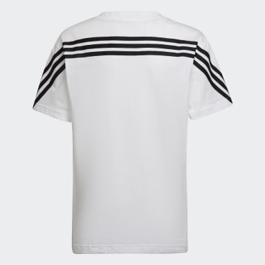 Polera Future Icons 3 Tiras Estampada Blanco Niño Sportswear