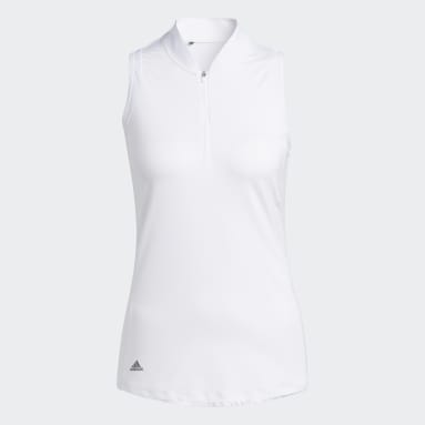 Women's Golf White Racerback Sleeveless Polo Shirt