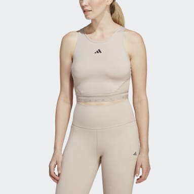 AEROREADY Hyperglam Crop Tank Top Brązowy
