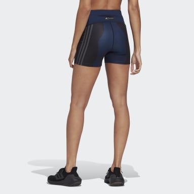 Women Running Blue Marimekko Run Icons Bike Shorts