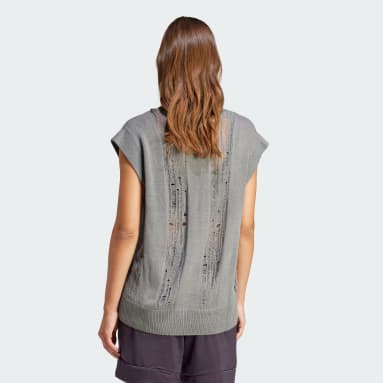 Women's Originals Grey Distressed Knit Vest