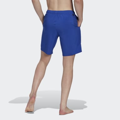 Shorts de Natación Color Sólido Largo Clásico Azul Hombre Sportswear