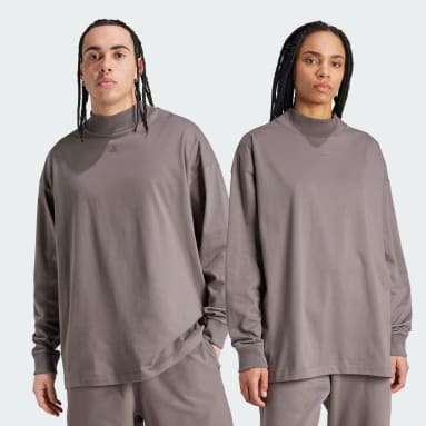 Basketball Long Sleeve T-skjorte (unisex) Brun