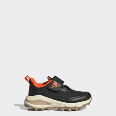 Chaussure de running à lacets élastiques et scratch sur le dessus FortaRun All-Terrain Cloudfoam Sport Noir Enfants Sportswear