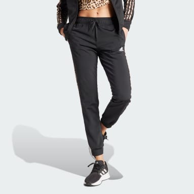 Women's Sportswear Black Essentials Animal Print Tricot 3-Stripes Slim Tapered Track Pants