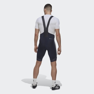 Shorts de ciclismo acolchados con tirantes Azul Hombre Ciclismo