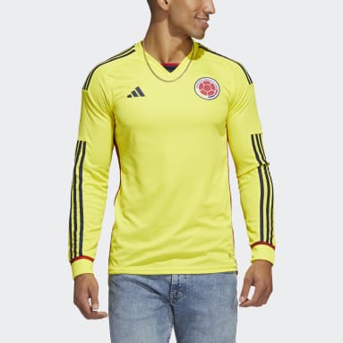 Men's Soccer Yellow Colombia 22 Long Sleeve Home Jersey