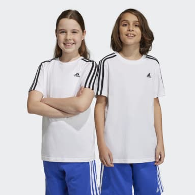 Kinder Sportswear Essentials 3-Streifen Cotton T-Shirt Weiß