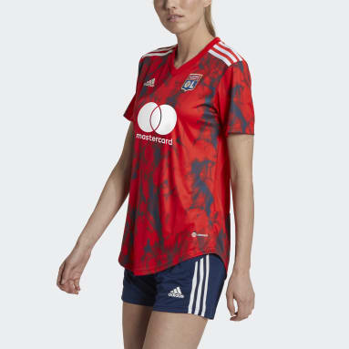 Kvinder Fodbold Rød Olympique Lyonnais 22/23 udebanetrøje