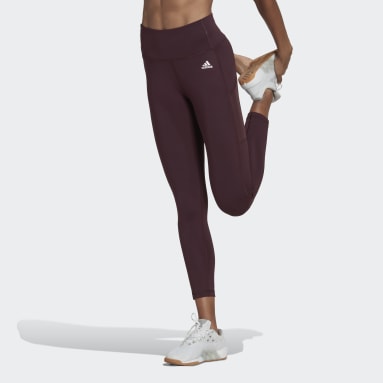 Women Training Red Circuit Solid 7/8 Leggings
