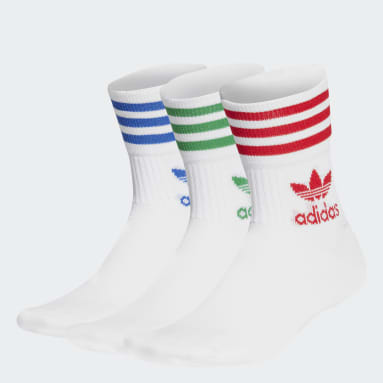 Originals White Enjoy Summer Mid Cut Crew Socks 3 Pairs
