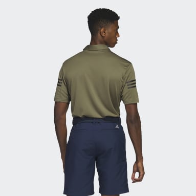 Men Golf Green 3-Stripes Golf Polo Shirt