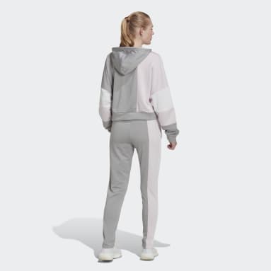 Women Sportswear Grey Bold Block Track Suit