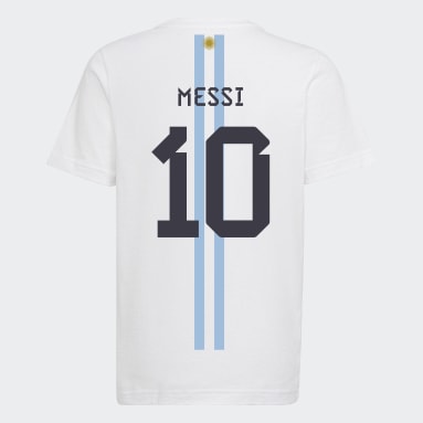 Kids Football White Messi Football Number 10 Graphic T-Shirt