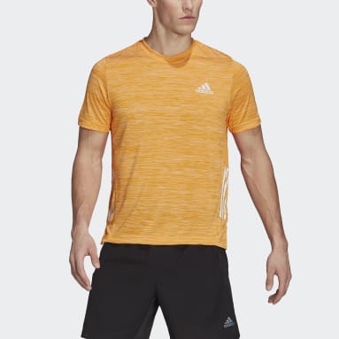 Mænd Fitness Og Træning Orange T-shirt