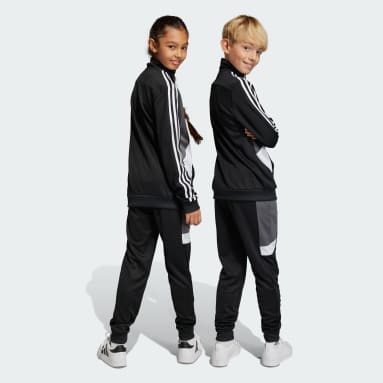 Kinderen Sportswear zwart Colorblock 3-Stripes Trainingspak