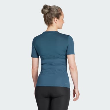T-shirt d'entraînement Techfit Turquoise Femmes Fitness Et Training