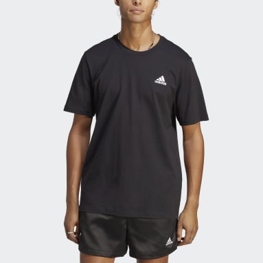 Men sportswear Black Essentials Single Jersey Embroidered Small Logo Tee