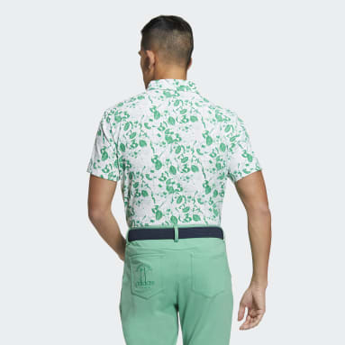 남성 Golf White 플레이 그린 그래픽 폴로 셔츠