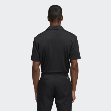 Men Golf Black Core Chest-Print Polo Shirt