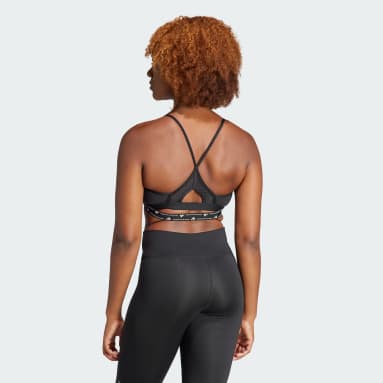 Frauen Fitness & Training Aeroreact Training Light-Support Sport-BH Schwarz