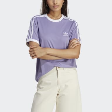 Women Originals Purple Adicolor Classics 3-Stripes T-Shirt