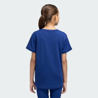 Girls Training Blue YOUNG ATHLETES LINEAR LOGO TEE