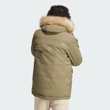 Parka à capuche fourrure vert Hommes Sportswear