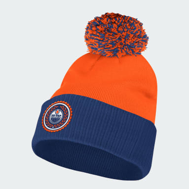 Bonnet à revers Oilers Orange Hommes Hockey