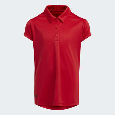 Girls Golf Red Girls' Performance Primegreen Polo Shirt