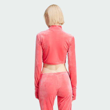 Women's Sportswear Pink Velvet Crop Top