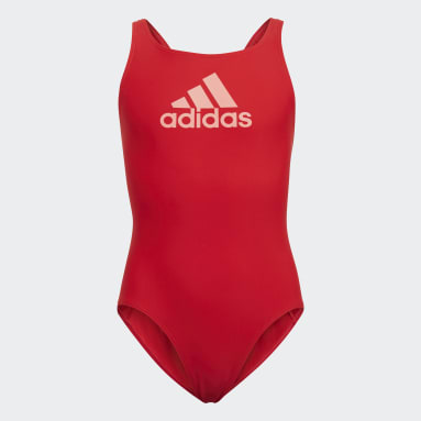 Girls Swimming Red Badge of Sport Swimsuit