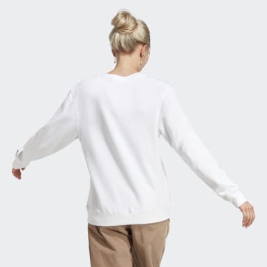 Sweatshirt em Moletão Linear Essentials Branco Mulher Sportswear