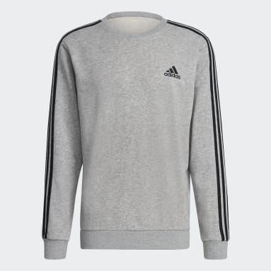 Sweat-shirt Essentials French Terry 3-Stripes gris Hommes Sportswear